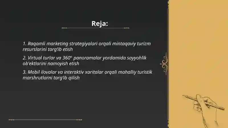 Raqamli texnologiyalar asosida mintaqaviy turizm resurslarini targʻib etish 2