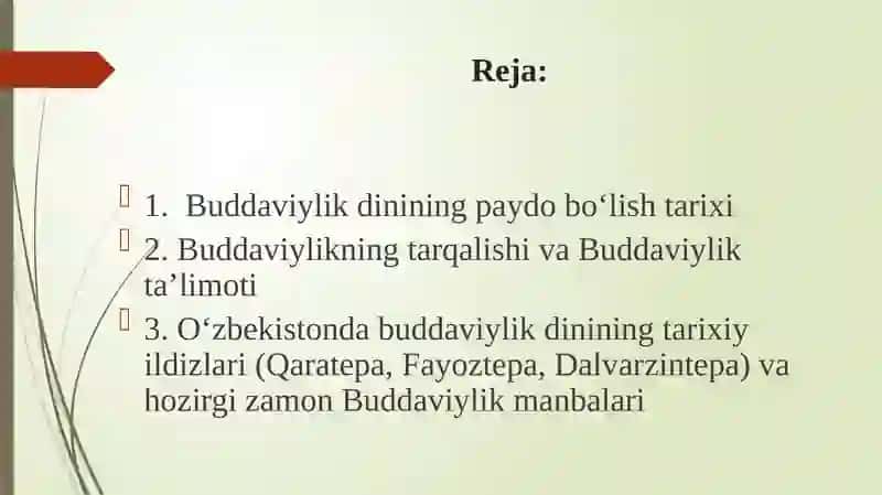 Buddaviylik Dinining Ta'limoti 2