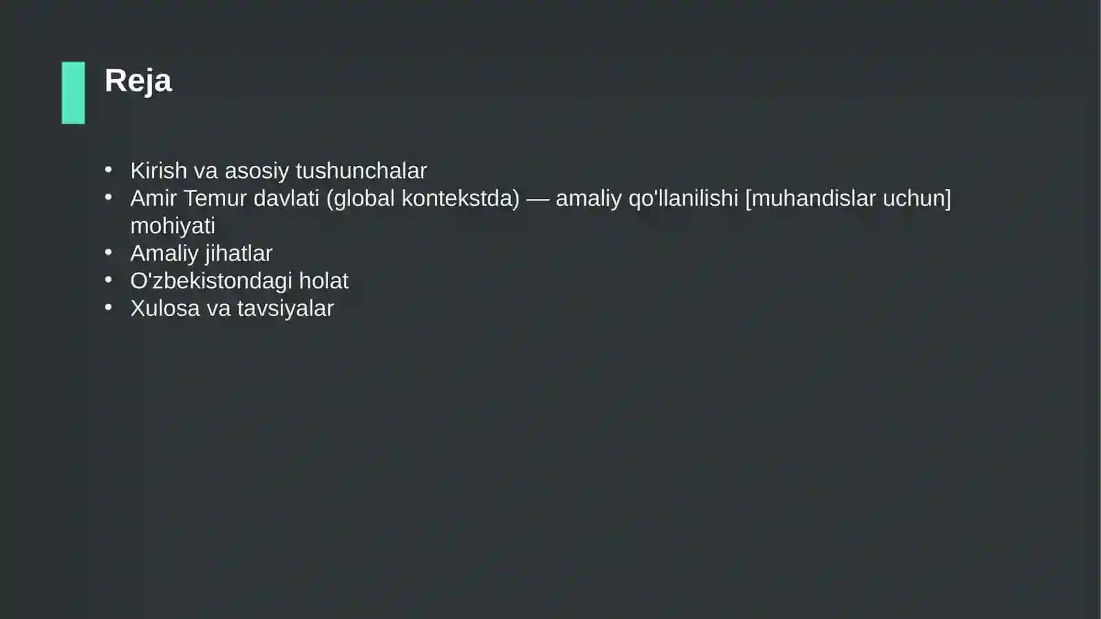 Amir Temur davlati (global kontekstda) — amaliy qo'llanilishi [muhandislar uchun] 2