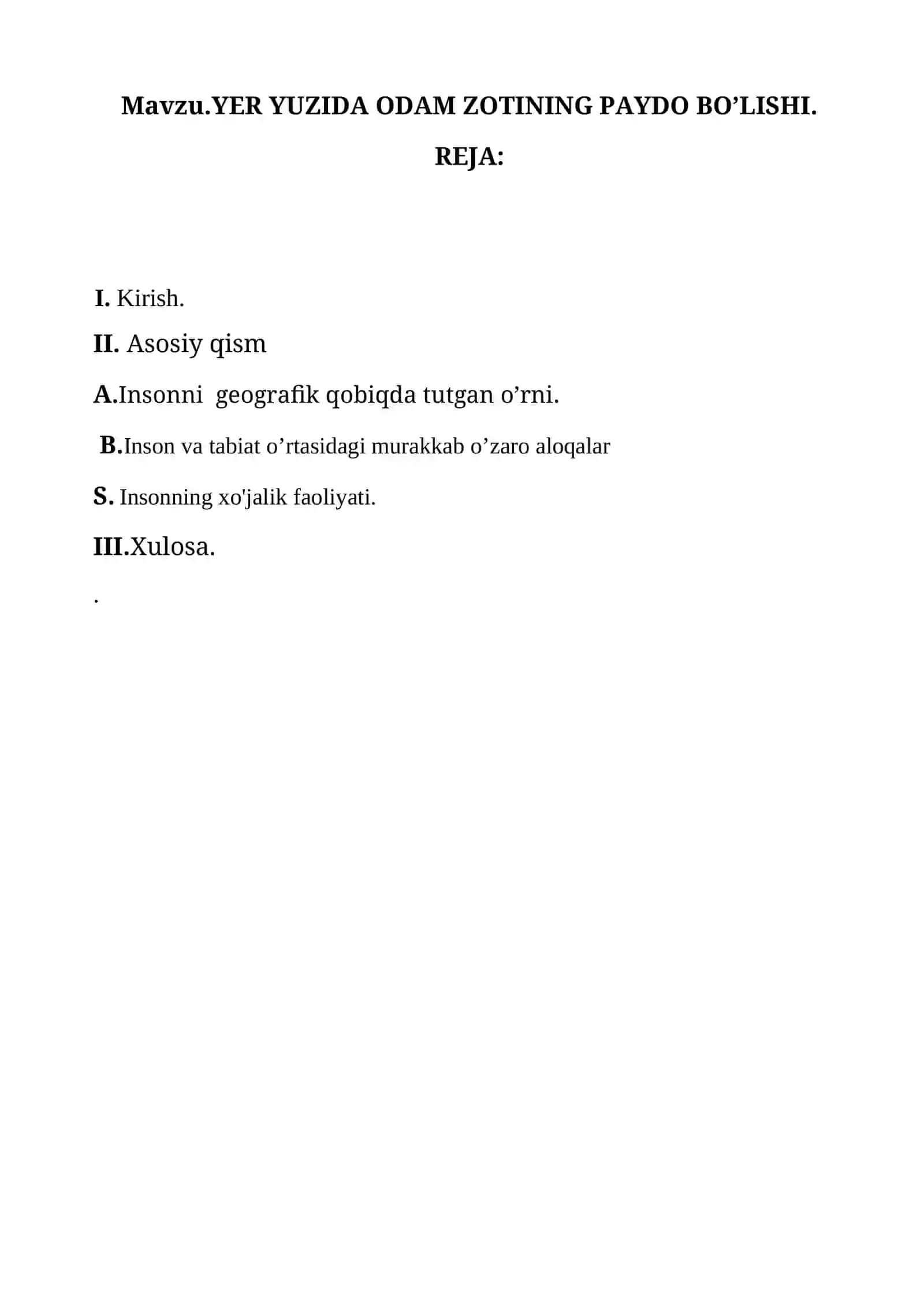 UMUMIY YER BILMI FANIDAN HASANOV ERGASHNING KURS ISHI 2