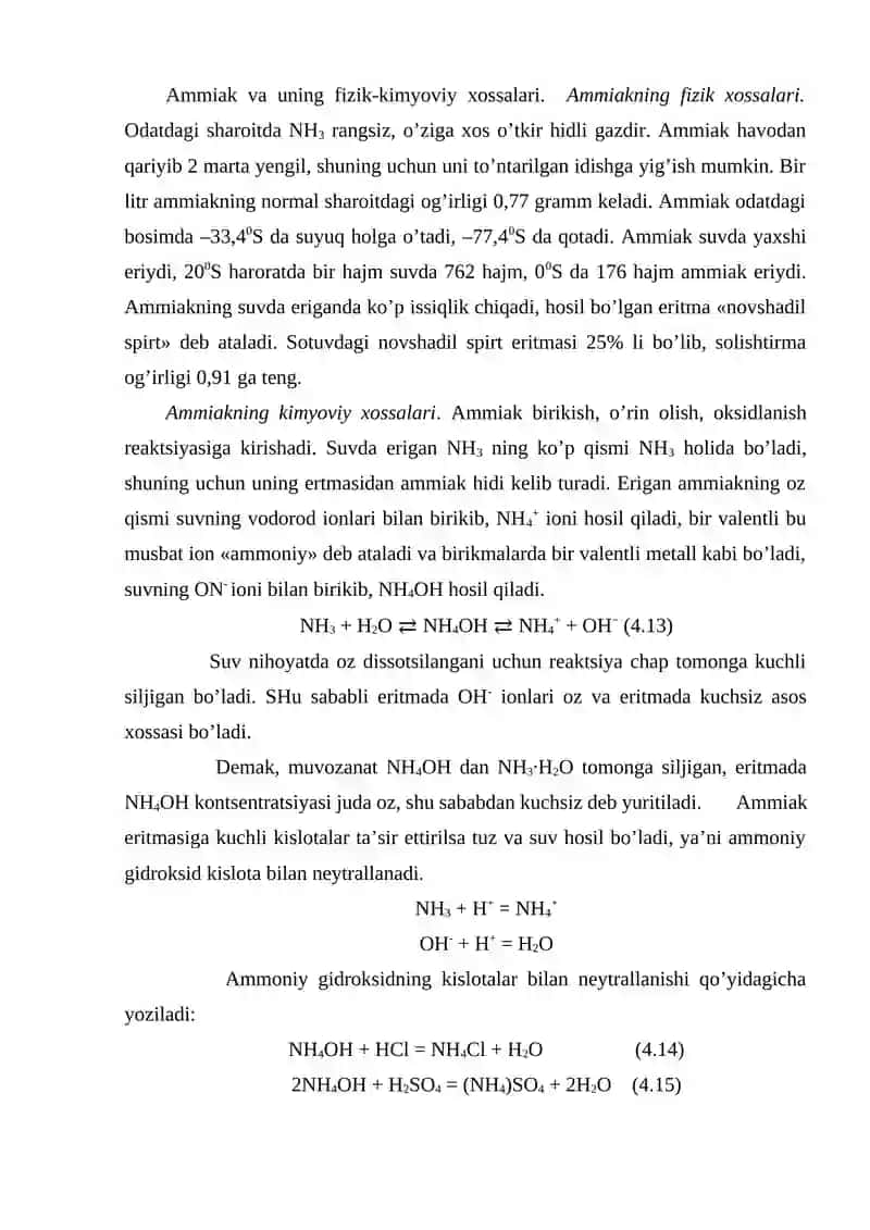 Sintetik ammiak ishlab chiqarish 2