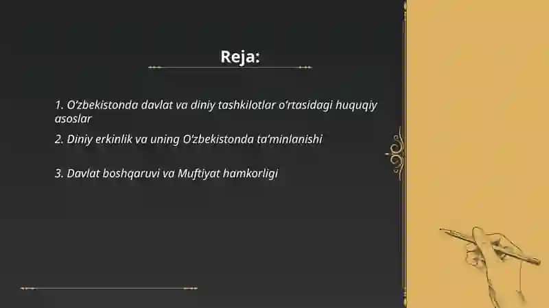 Oʻzbekostonda davlat va diniy tashkilotlar oʻrtasidagi munosabatlar 2