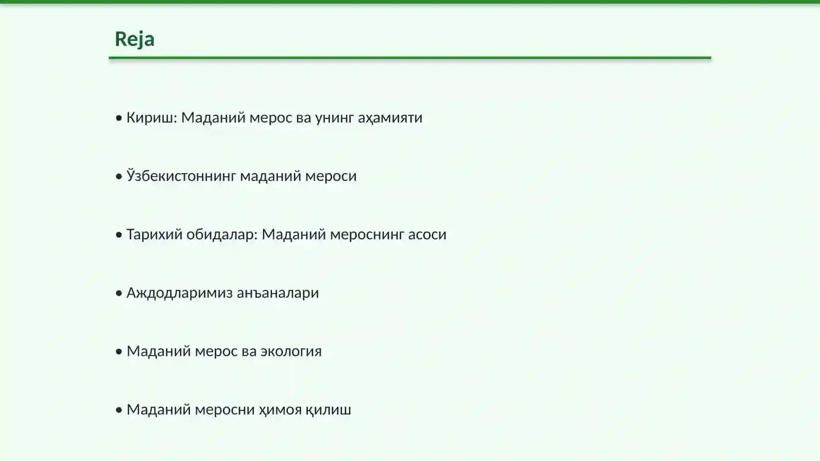 Аждодларимиз маданий мероси 2