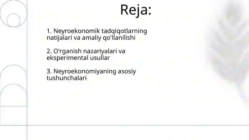 Neyroiqtisodiyotda o'rganish nazariyasi va tajribalari 2