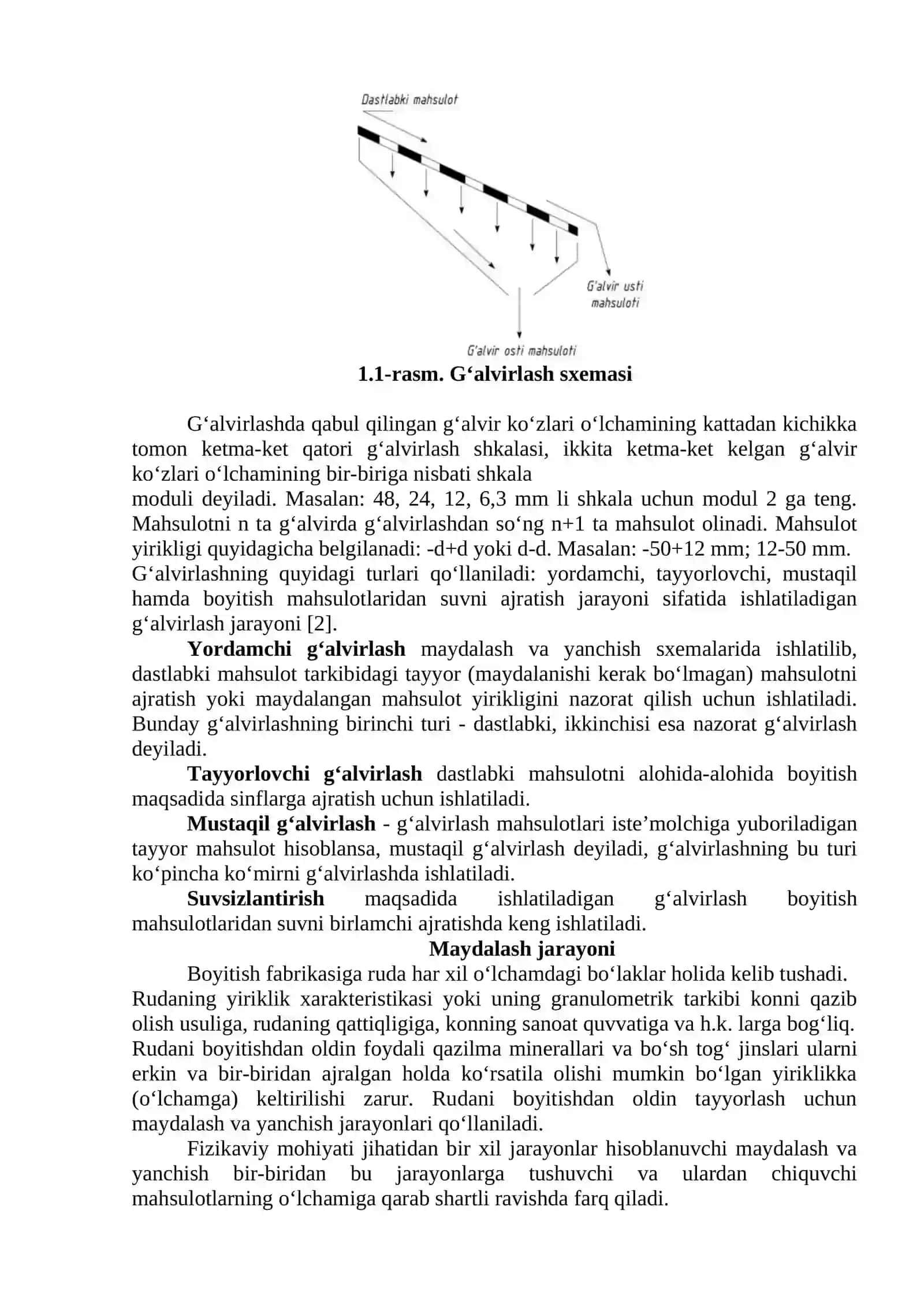 MAYDALASH, YANCHISH VA XOMASHYONI BOYITISHGA TAYYORLASH 2