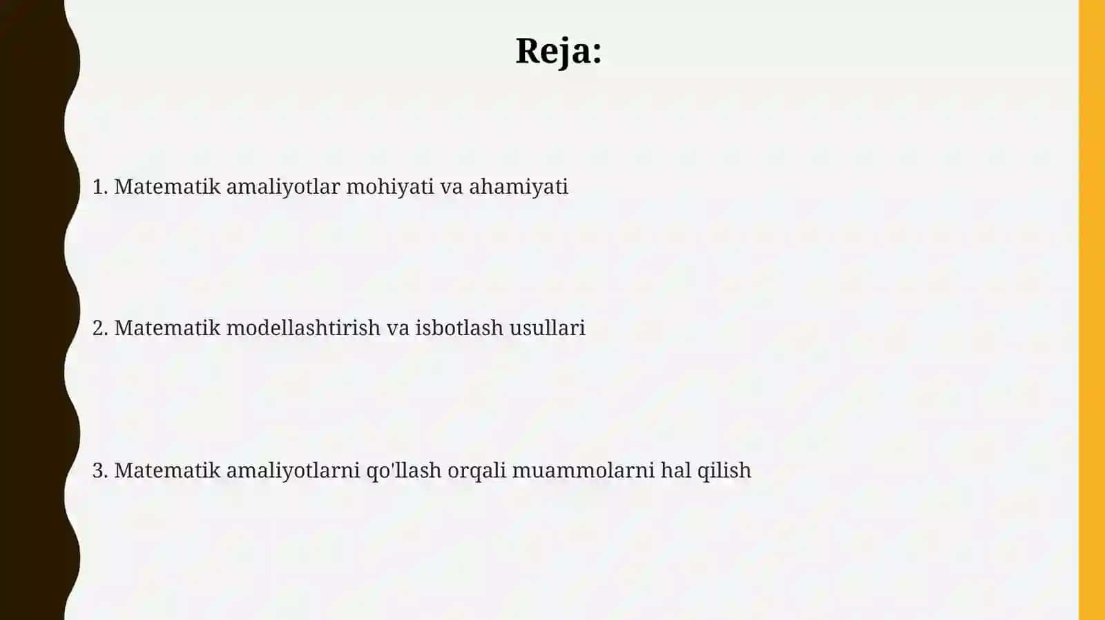Matematika amaliyotida qilingan ishlar 2