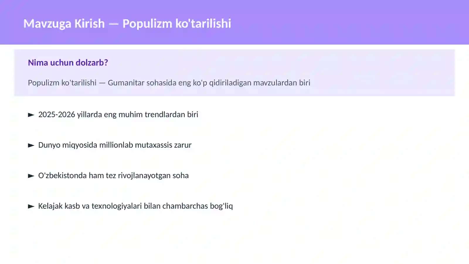 Populizm ko'tarilishi 2