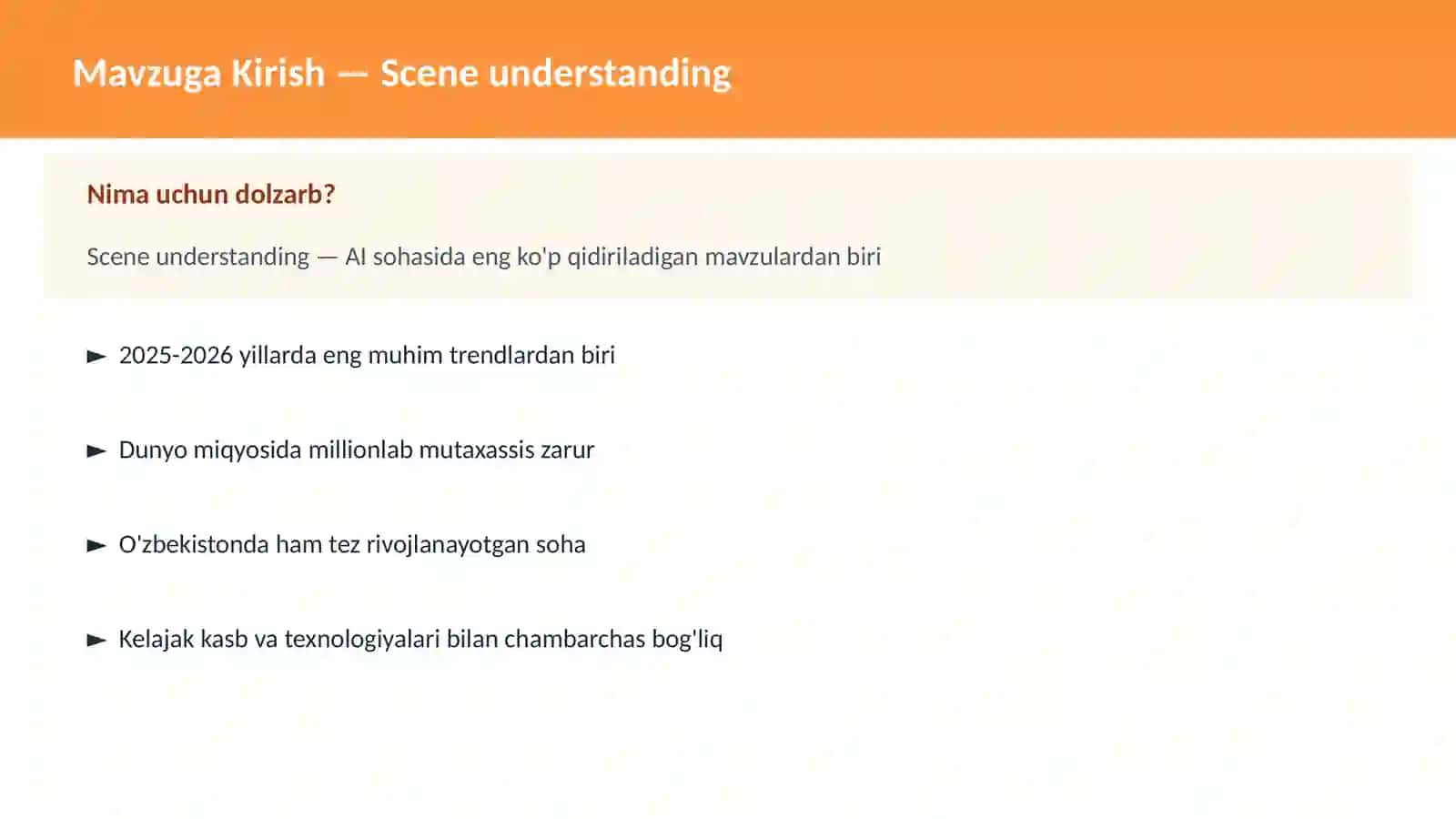 Scene understanding 2