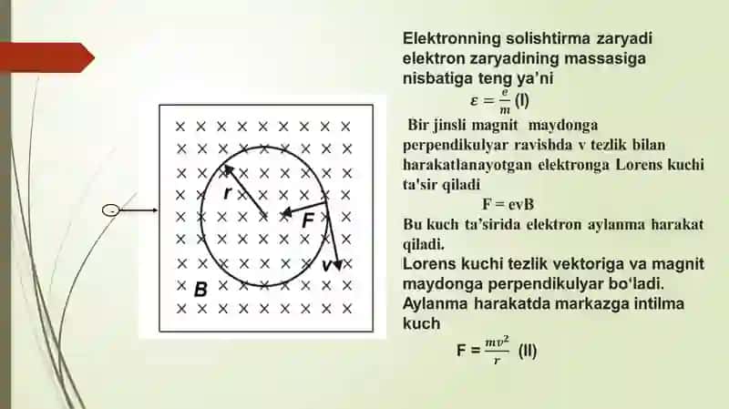 ELEKTRONNING SOLISHTIRMA ZARYADINI ANIQLASH 2