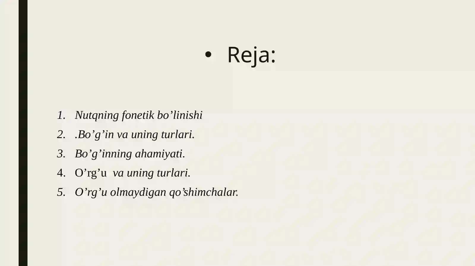 Nutqning fonetik bo’linishi. O’rg’u va bo’g’in 2