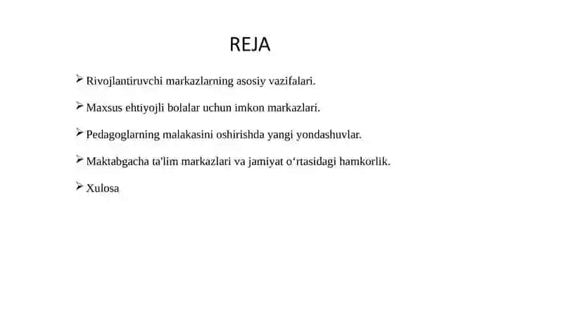 MAKTABGACHA TA'LIM TASHKILOTLARIDA RIVOJLANTIRUVCHI MARKAZLAR FAOLIYATINI TASHKIL ETISHDA USLUBIY TAVSIYALAR ISHLAB CHIQISH 2