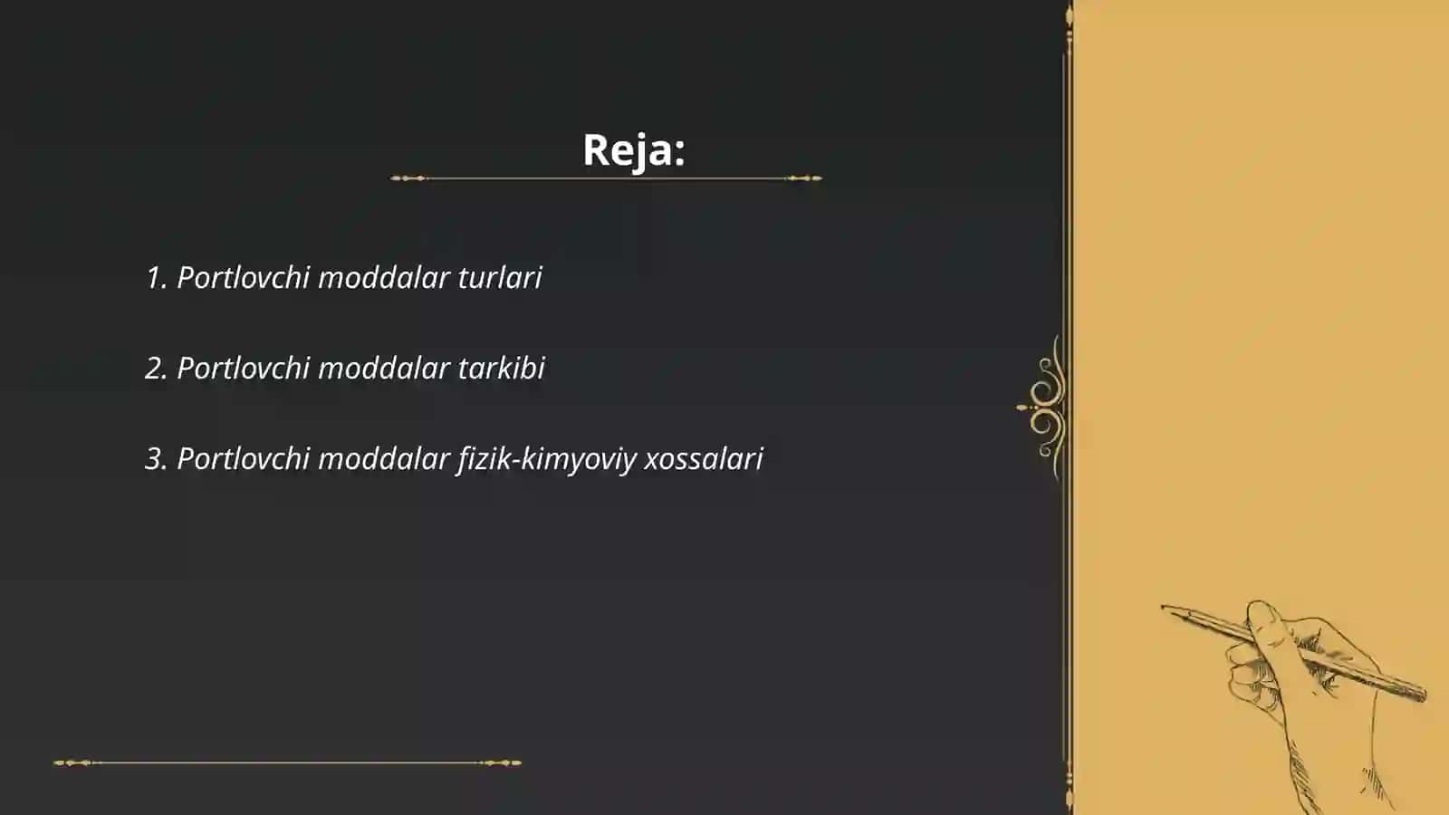 Tog’ kon sanoatida portlovchi moddalar xossalari 2