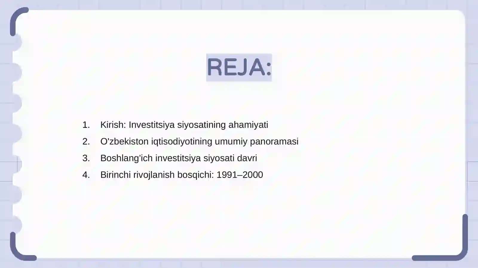 O'zbekistonda investitsiya siyosati rivojlanishi 2