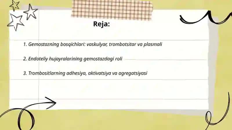 Gemostaz mexanizmlarini va uning patologiyasi 2