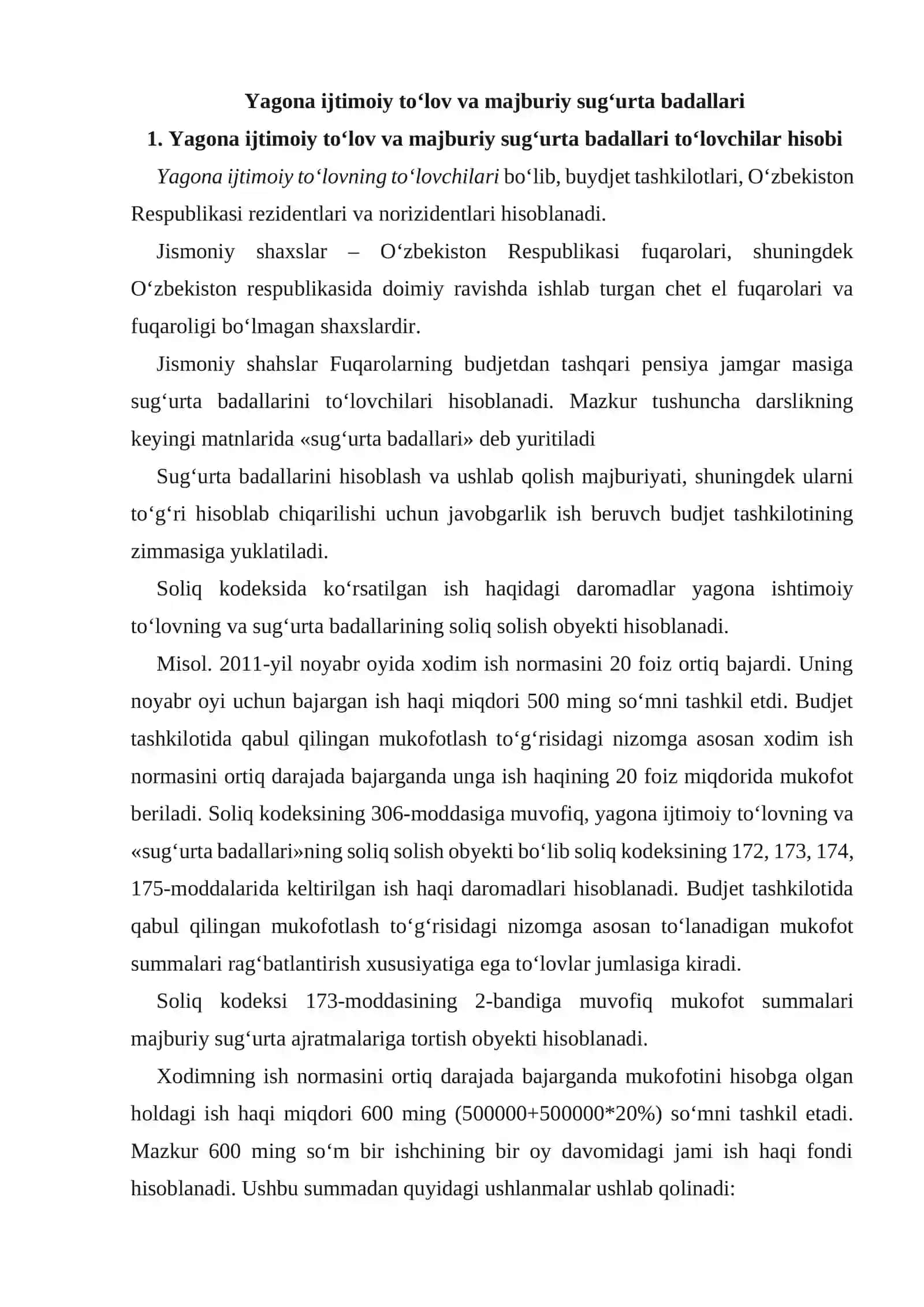Yagona ijtimoiy to‘lov va fuqarolarning budjetdan tashqari pensiya jamg‘armasiga sug‘urta badallari 2