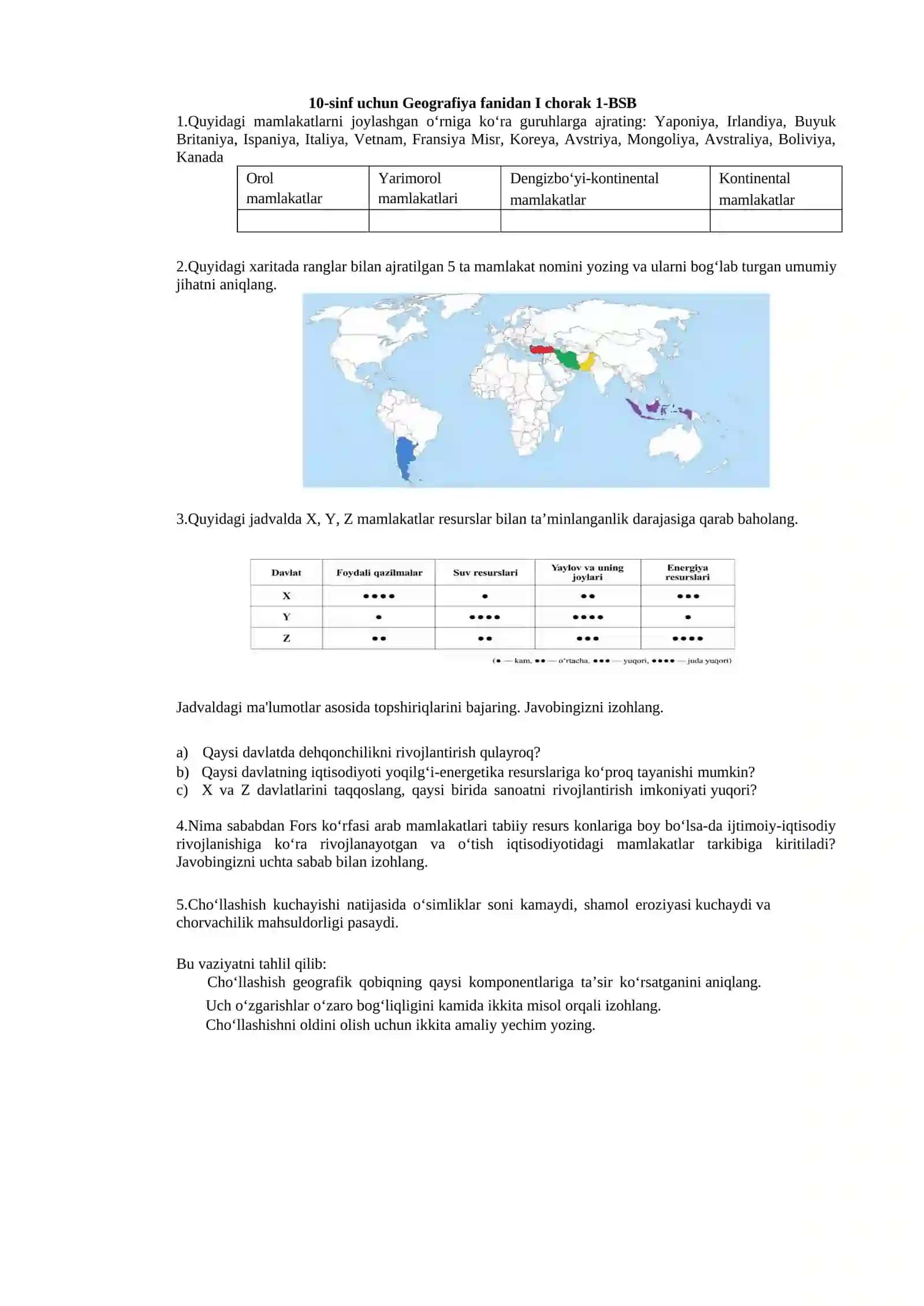 10-sinf Geografiya(1-BSB) 2026 2