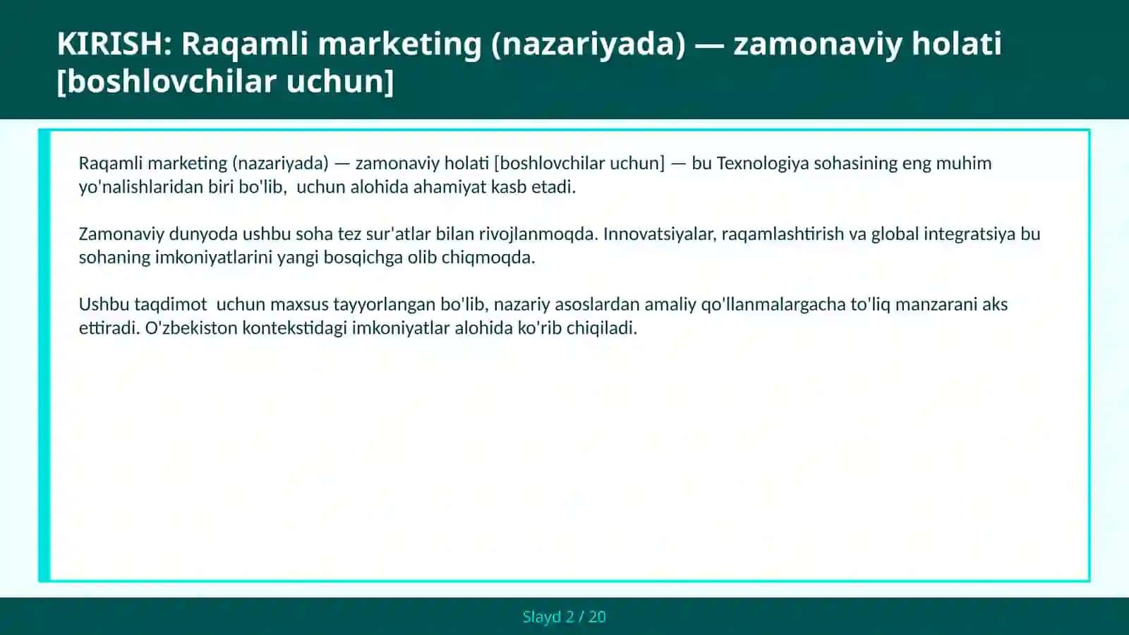 Raqamli marketing (nazariyada) — zamonaviy holati [boshlovchilar uchun] 2