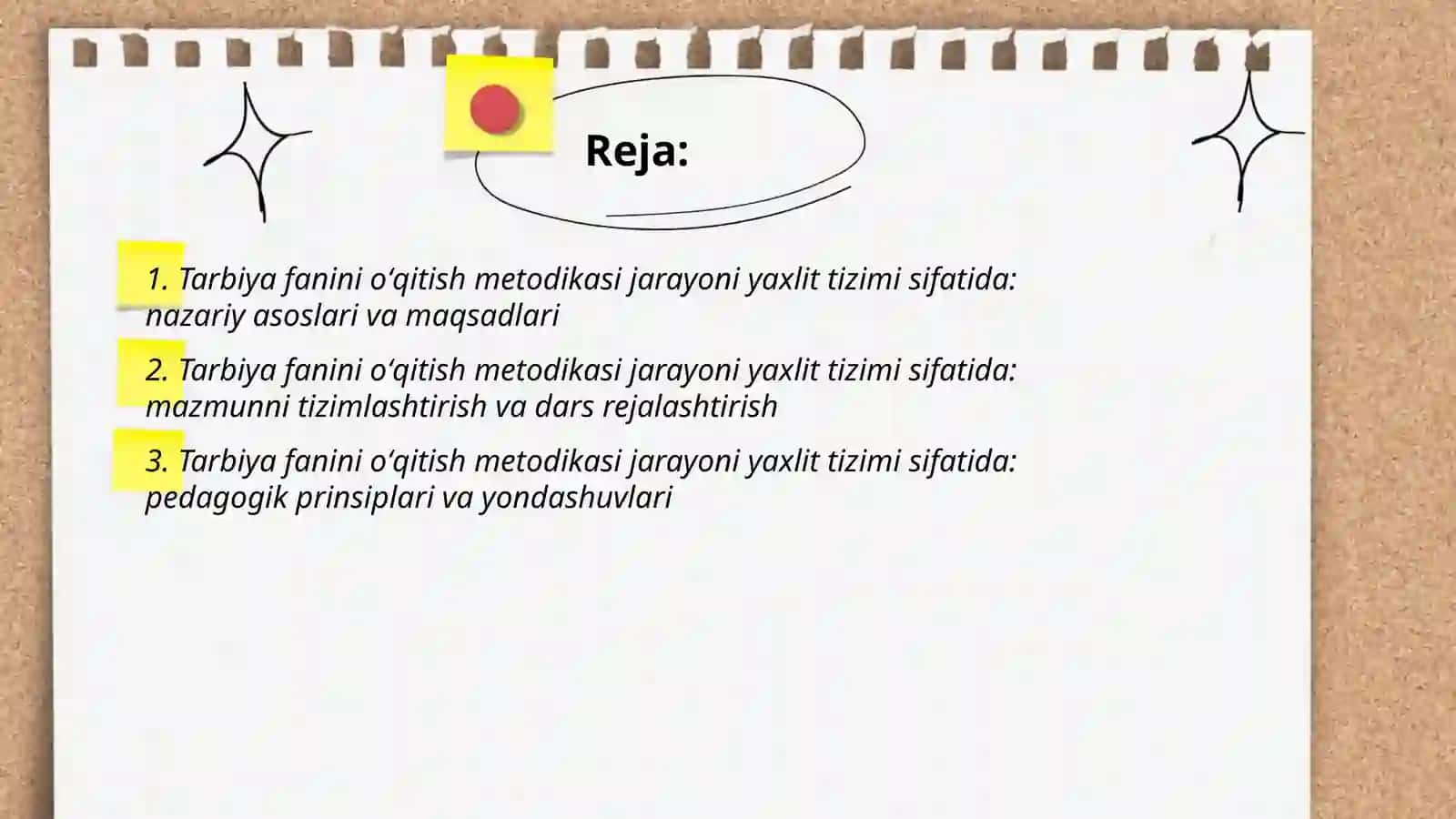 Tarbiya fanini oʻqitish metodikasi jarayoni yaxlit tizimi sifatida 2
