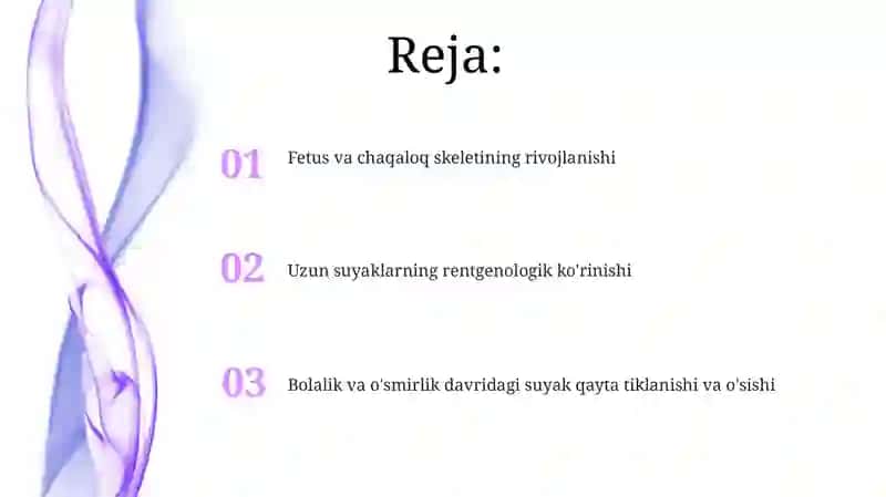 Skelet suyaklarining rentgenanatomiyasi.skeletning rivojlanish anatomiyasi 2
