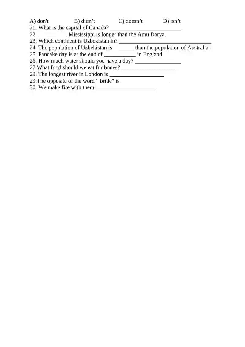 6-sinf Test 2