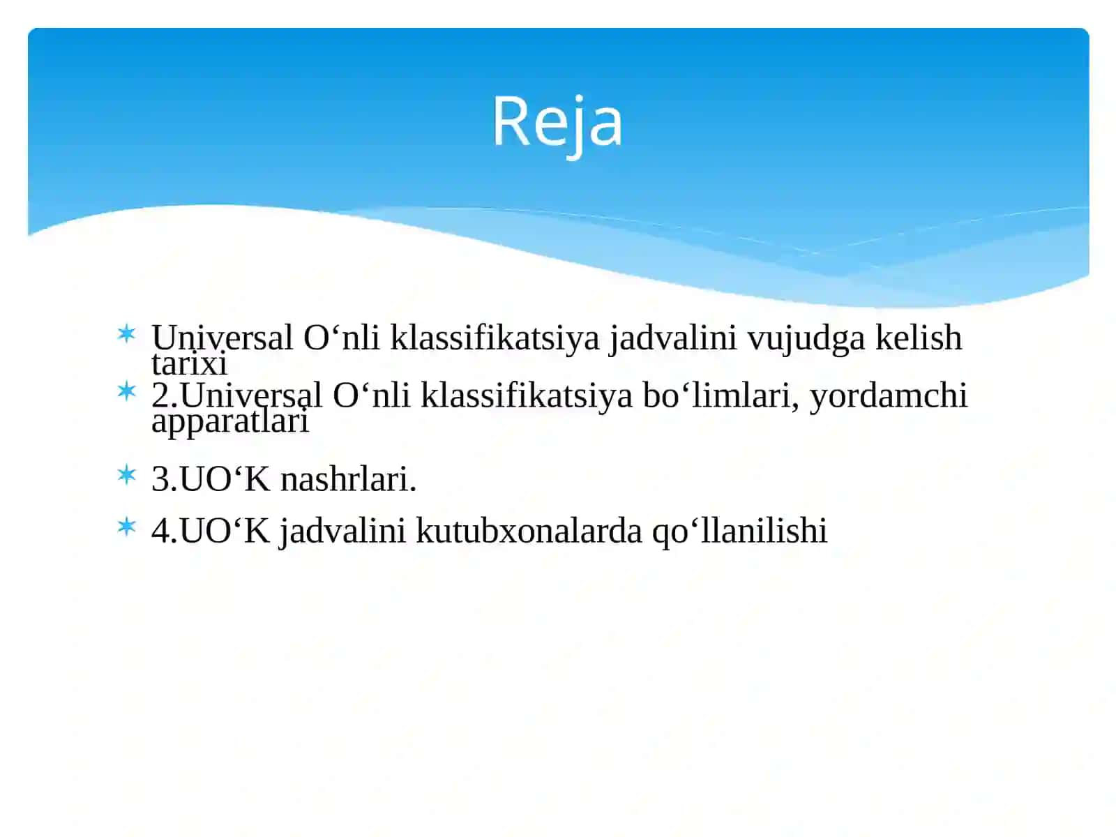 Universal o‘nlik klassifikatsiyasining zamonaviy nashrlarni asosiy qatori 2