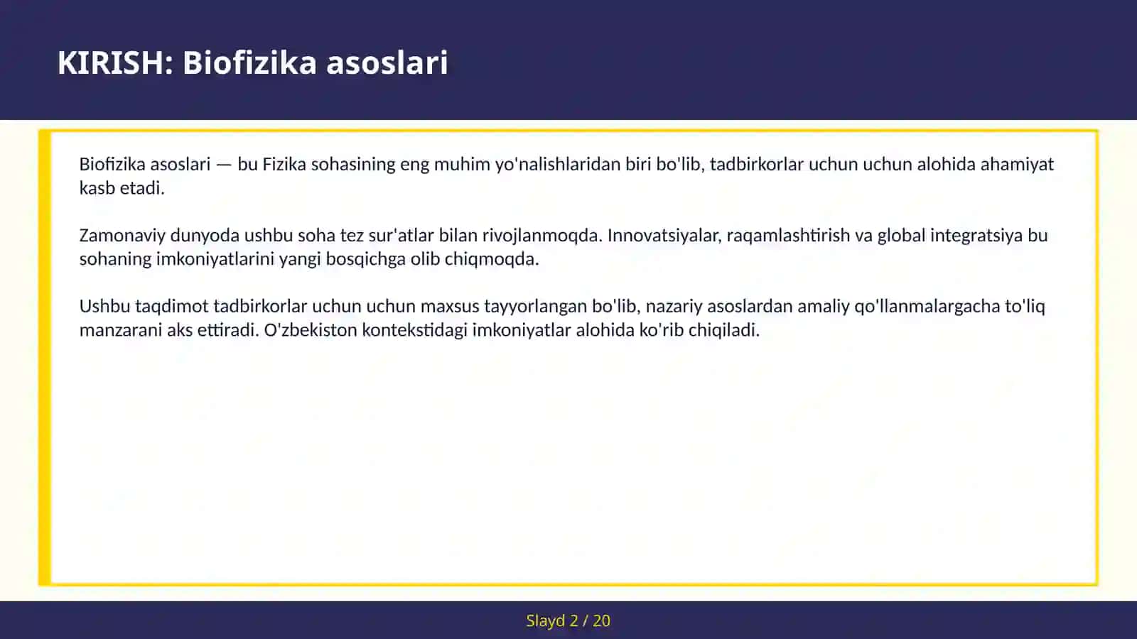 BIOFIZIKA ASOSLARI 2