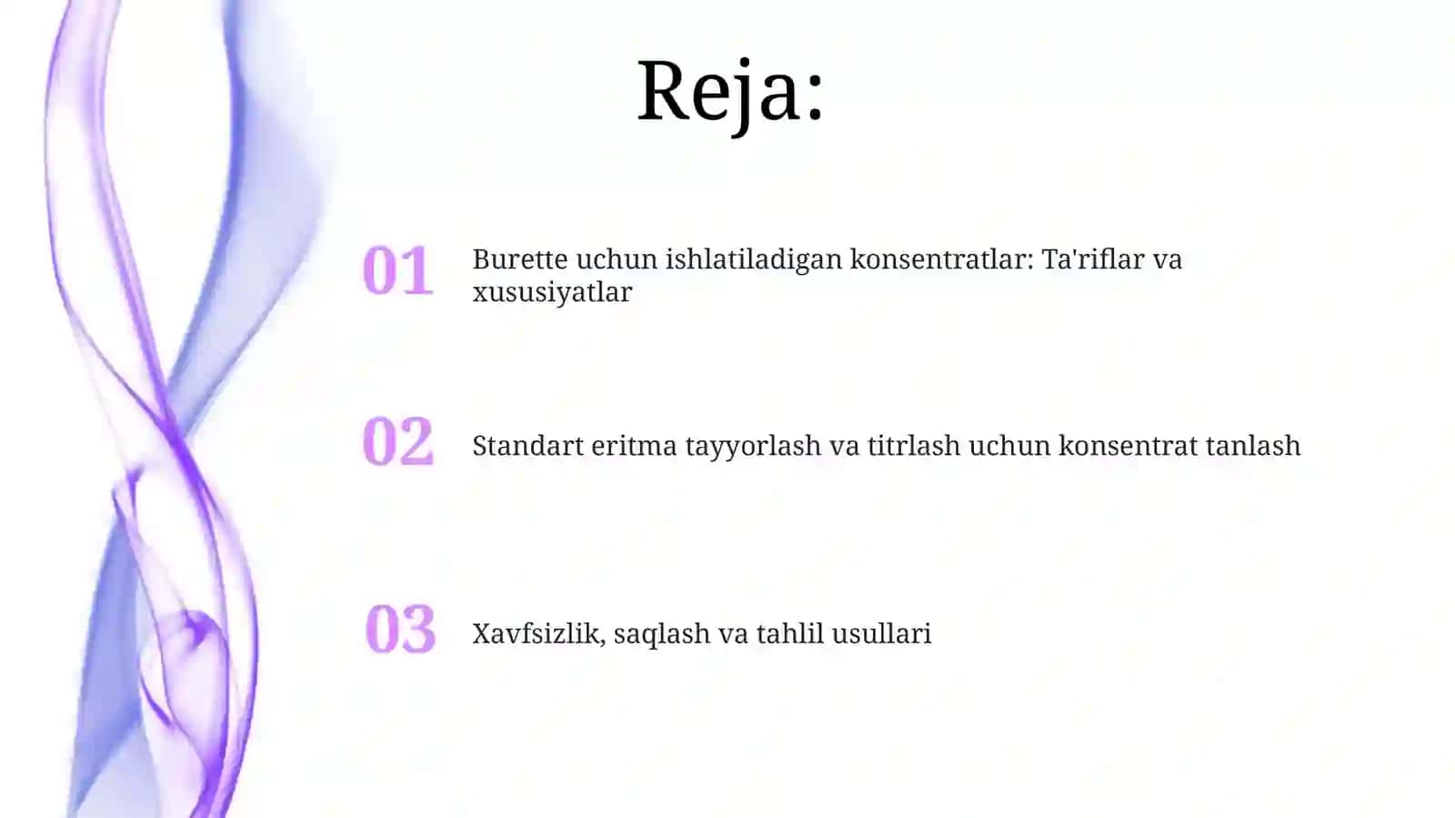 Byuretta tuzilishida ishlatiladigan konsentratlar: Ta'rif va turlari 2