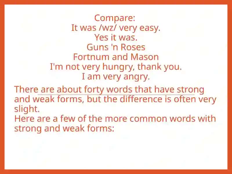 Strong and Weak Forms in English Language 2