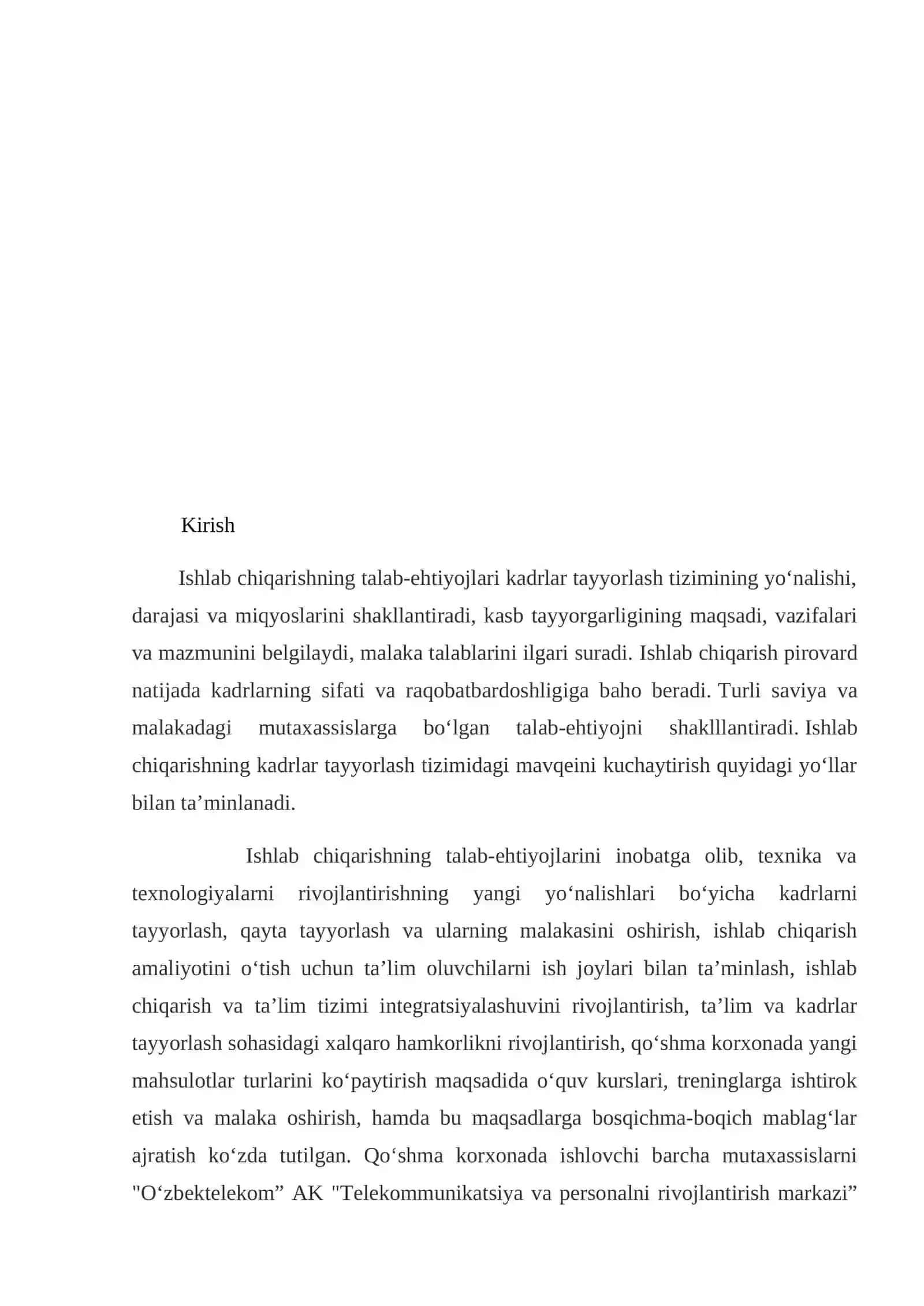 Korxonada xodimlar siyosati va ularning korxona faoliyatidagi oʻrini 2