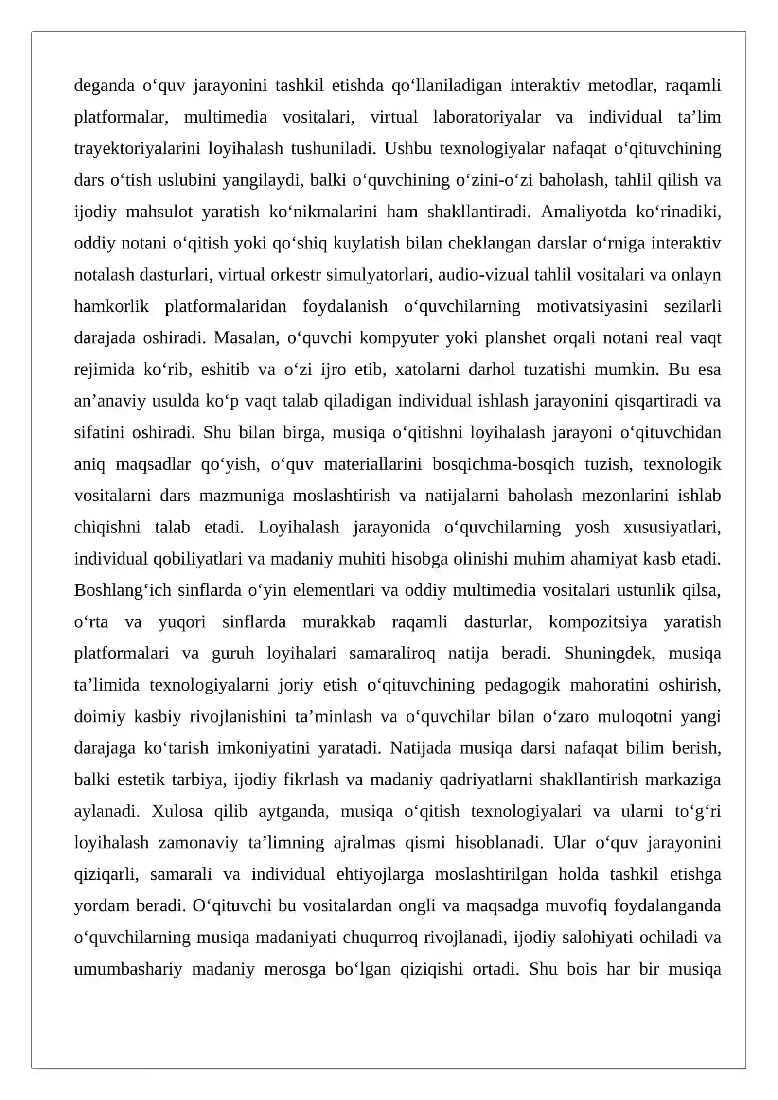 Musiqa o‘qitish texnologiyalari va loyihalash 2