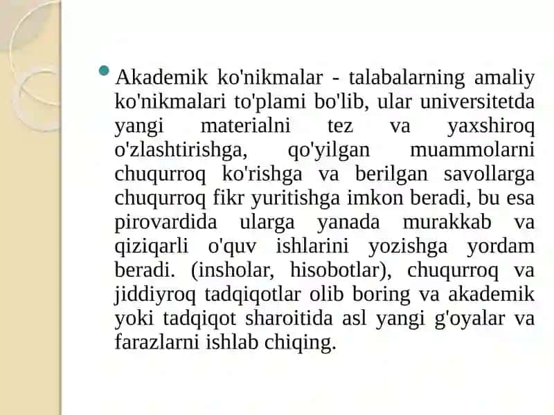 Akademik ko'nikmalar 2