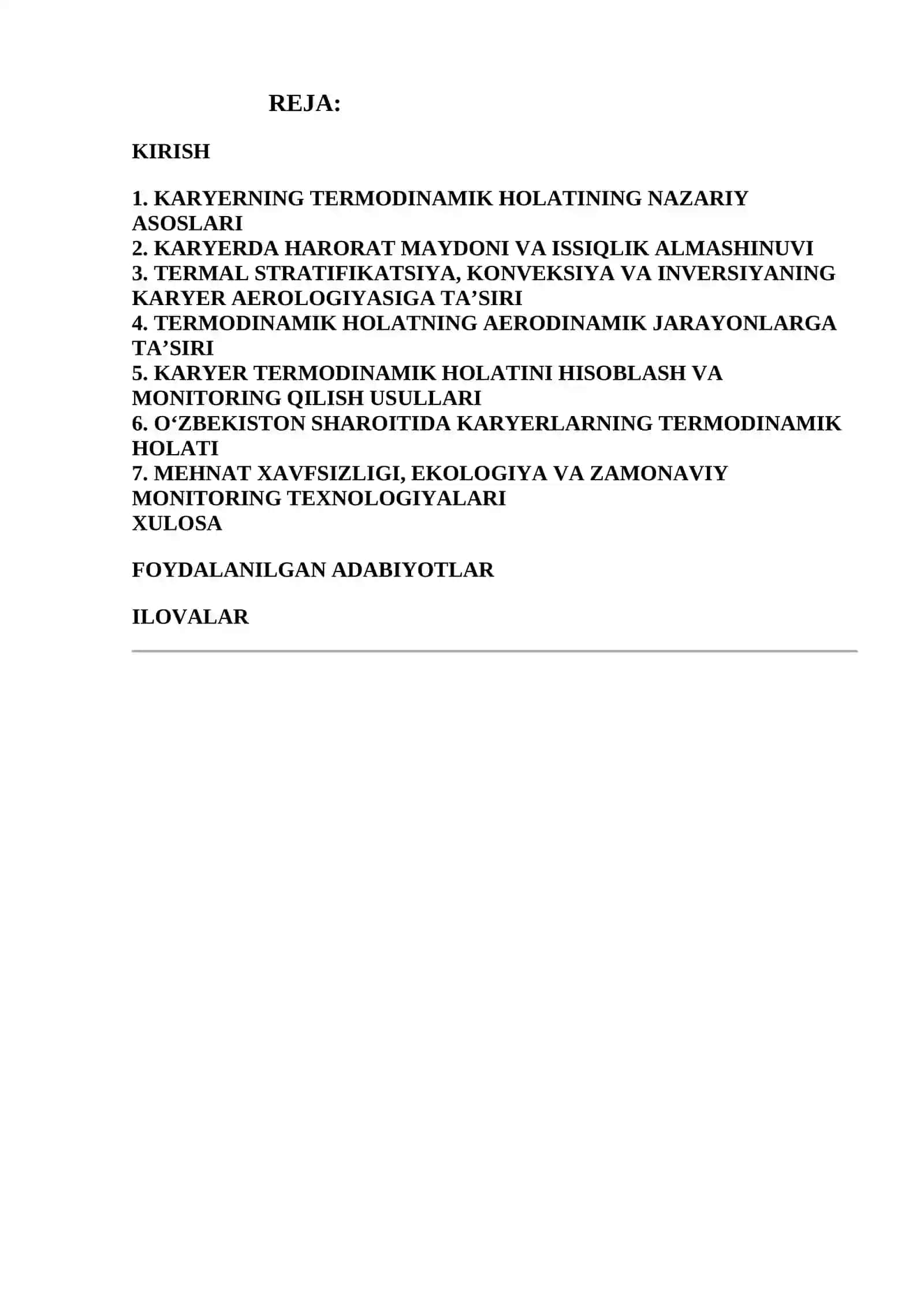 Karyerning termodinamik holati va uning havo harakatiga ko‘rsatadigan ta’siri 2