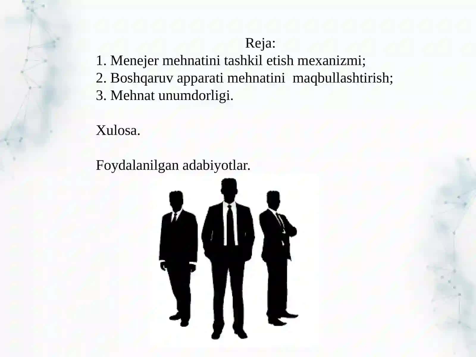 Boshqaruvmehnatini tashkil qilish 2