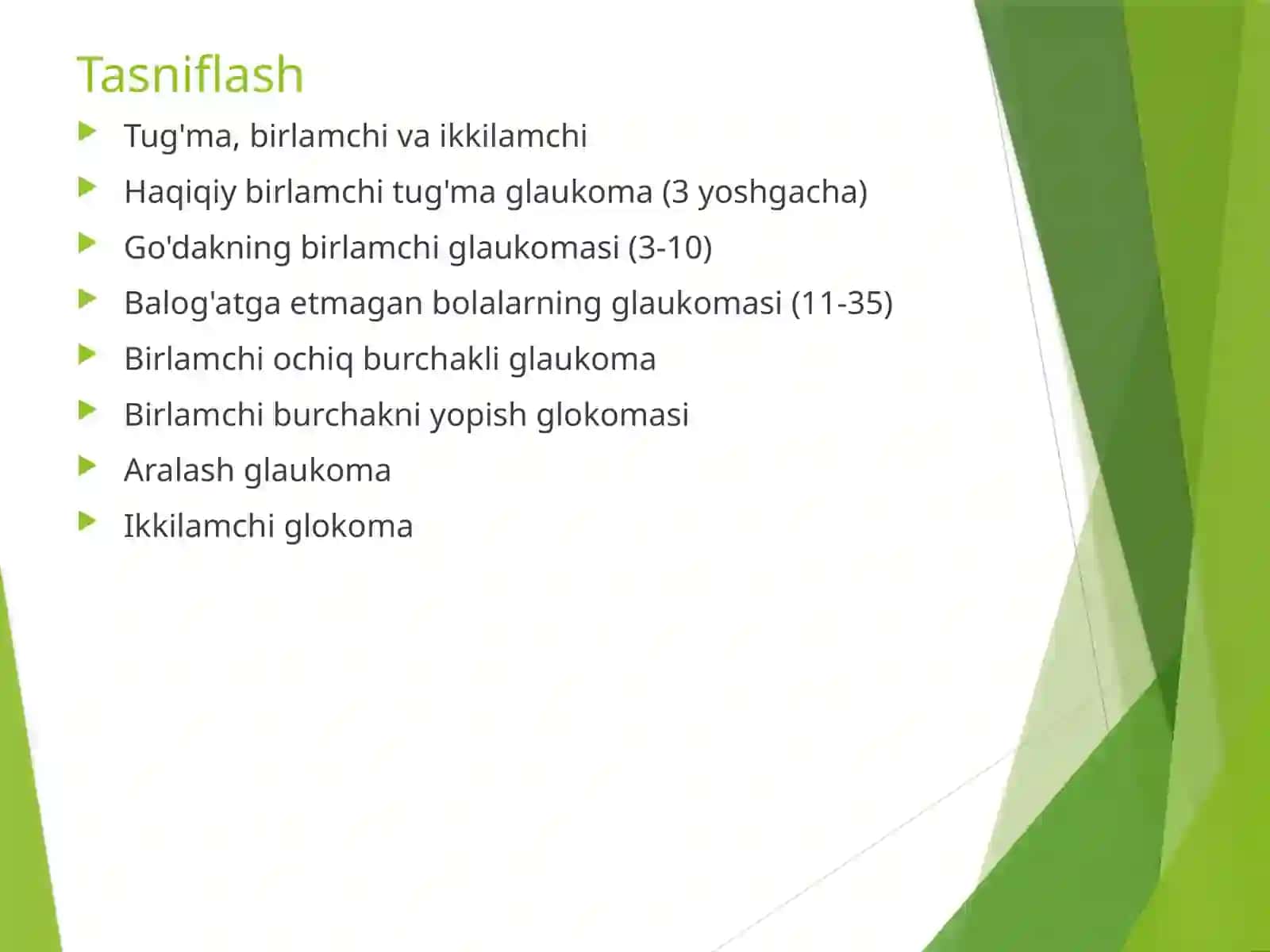 Glaukoma  Profilactica, diagnostika va davolash 2