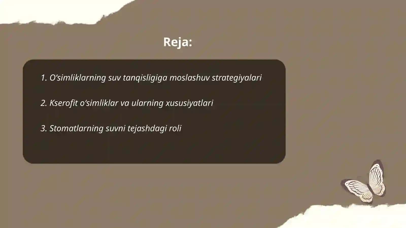 Oʻsimlik va hayvonlarda suv tanqisligiga moslashish 2