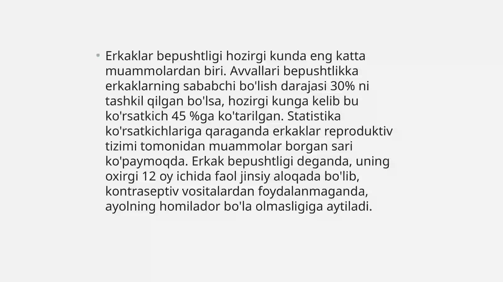 Erkaklar bepushtligi 2