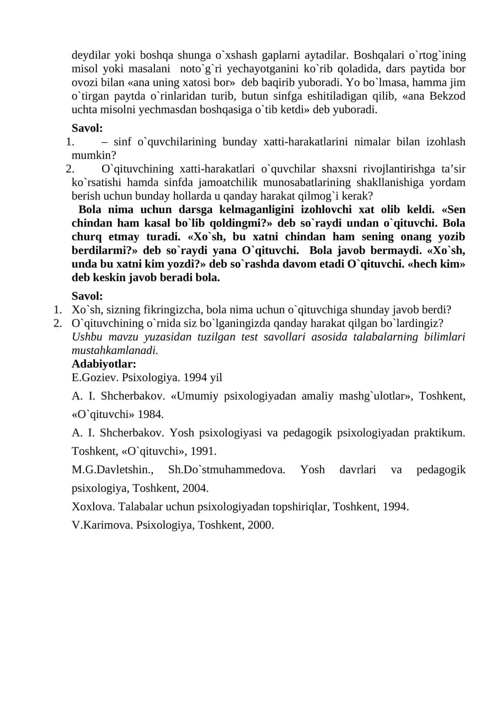 3-seminar mashg`ulot: Maktabgacha yosh davrida psixik rivojlanish xususiyatlari 2