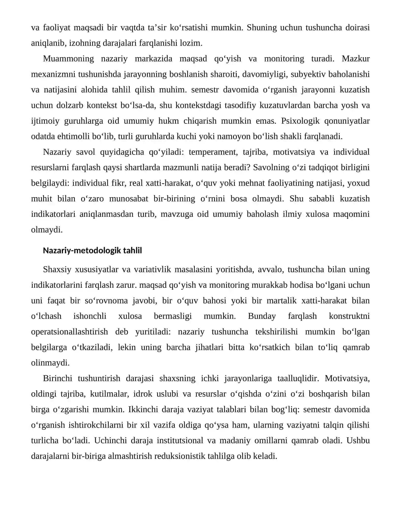 O‘QISHDA O‘ZINI O‘ZI BOSHQARISHNING INDIVIDUAL FARQLARI 2
