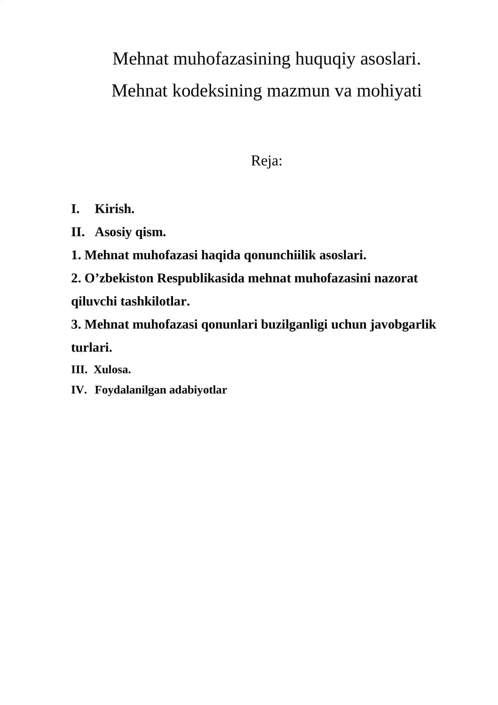Mehnat Muhofazasi Huquqiy Asoslari 2