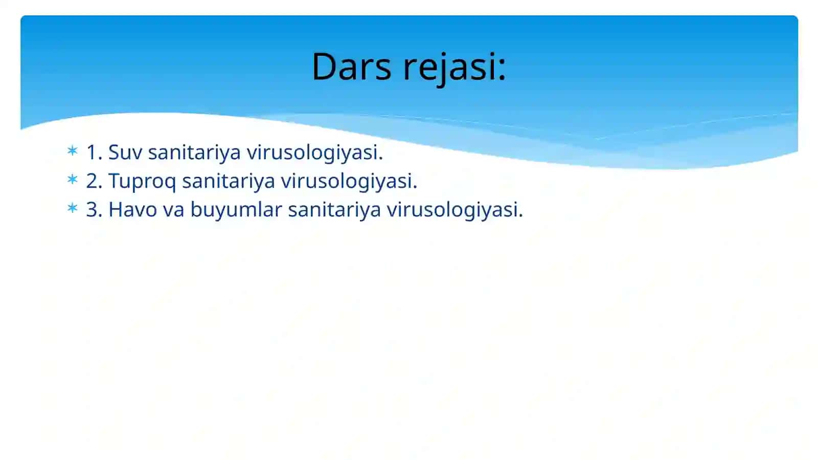 SANITAR VIRUSOLOGIYA 2