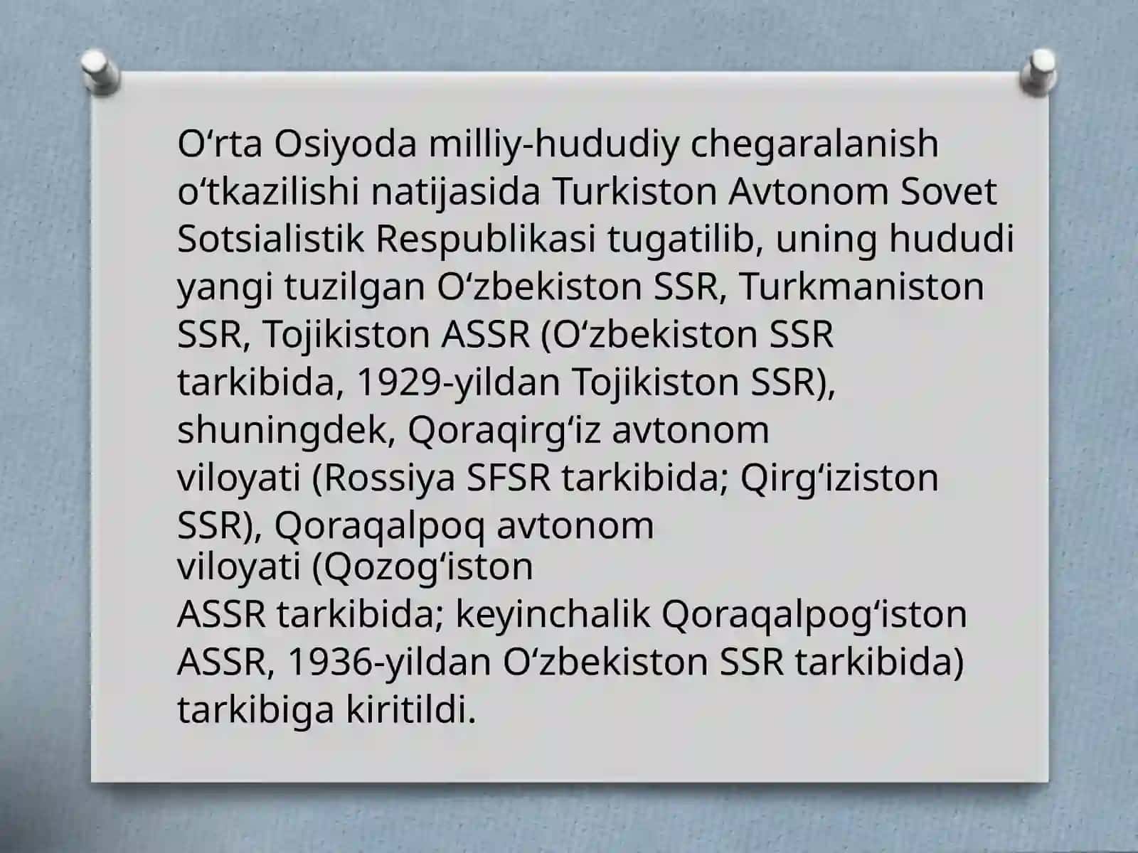 Oʻrta Osiyoda milliy-hududiy chegaralanish 2