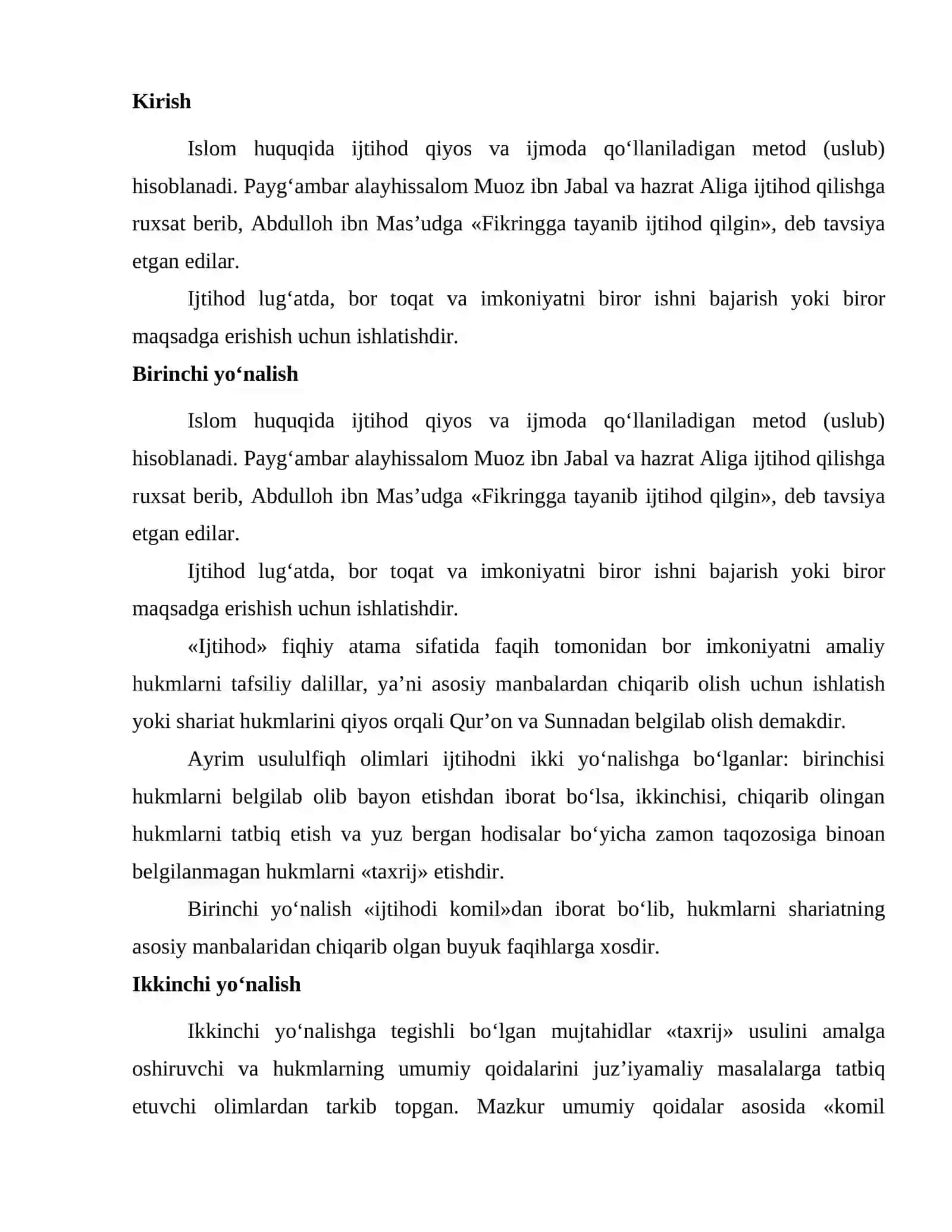 Ijtihod tushunchasi, turlari va shartlari 2