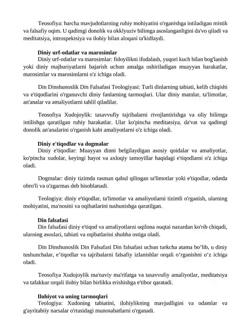 Din Dinshunoslik Din Falsafasi Teologiya Teosofiya Xudojoylik 2