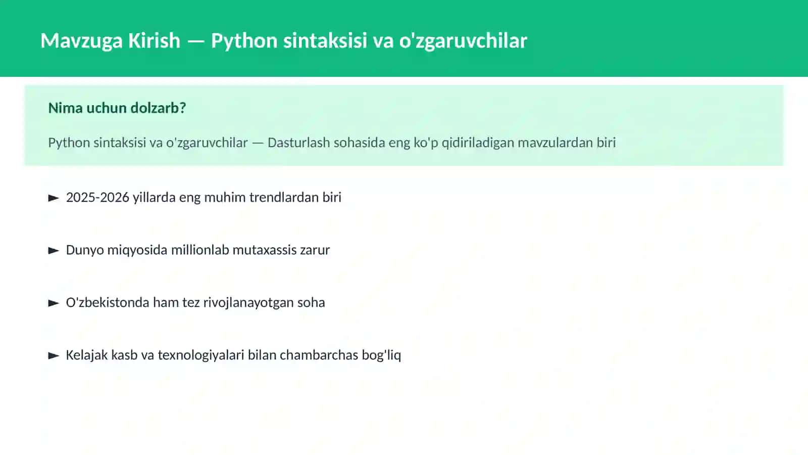 PYTHON DASTURLASH 2
