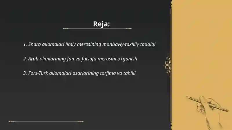 Sharq allomalari ilmiy merosining o'rganilishi 2