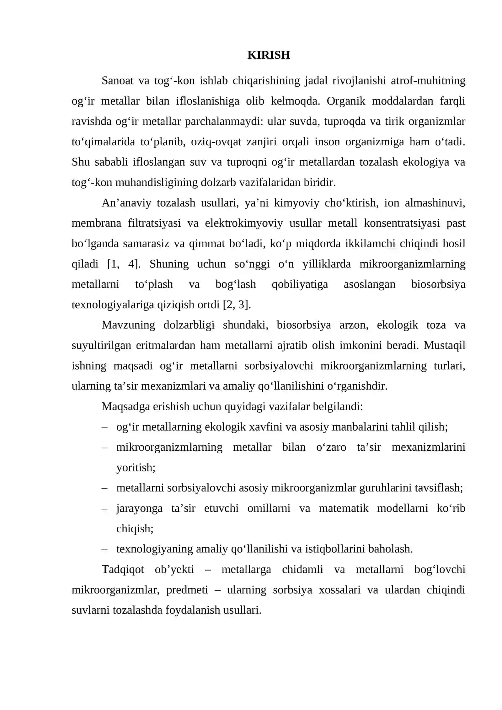 OG‘IR METALLARNI SORBSIYALOVCHI MIKROORGANIZMLAR 2