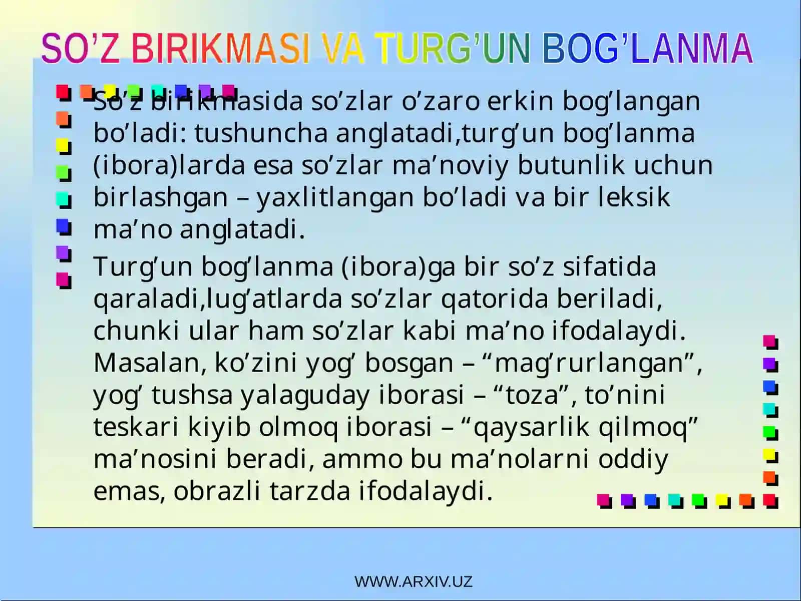Turg’un bog’lanma (ibora) 2