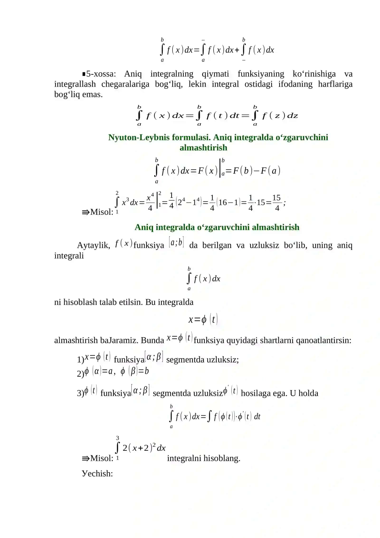 Aniq integral 2