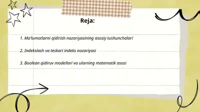 Maʼlumotlarni qidirish va tartiblash nazariyasi 2