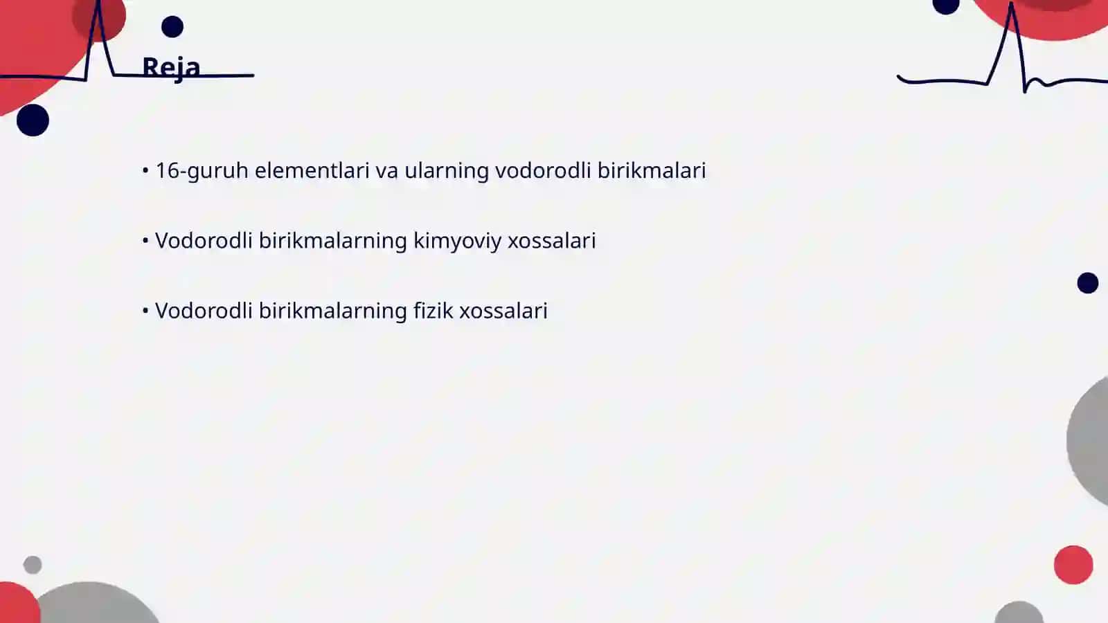 16-guruh elementlarining vodorodli birikmalari va ularning xossalari 2